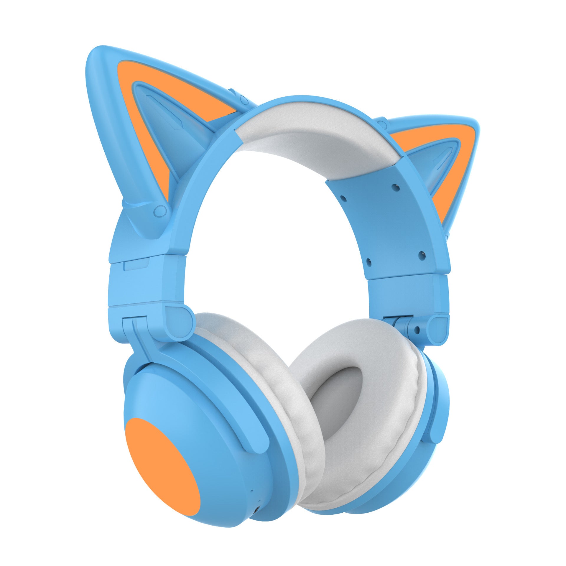 Casque Bluetooth à arceau lumineux avec oreilles de chat (angle pétale)