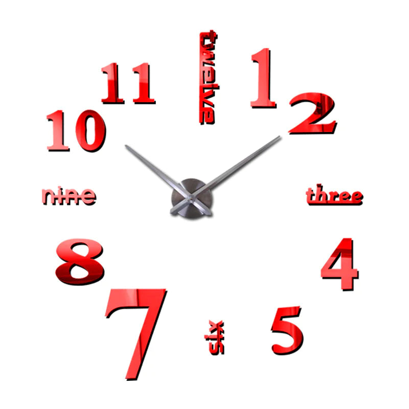 Horloge murale miroir en acrylique au design créatif