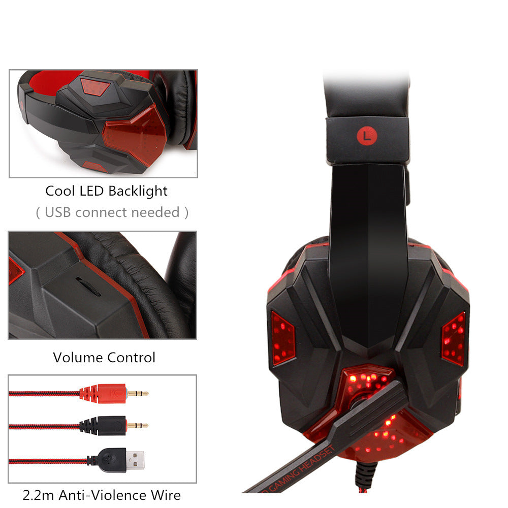 Casque Gaming Filaire Lumineux – Son Stéréo &amp; 7.1 – Micro Intégré
