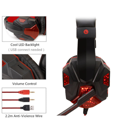 Casque Gaming Filaire Lumineux – Son Stéréo &amp; 7.1 – Micro Intégré