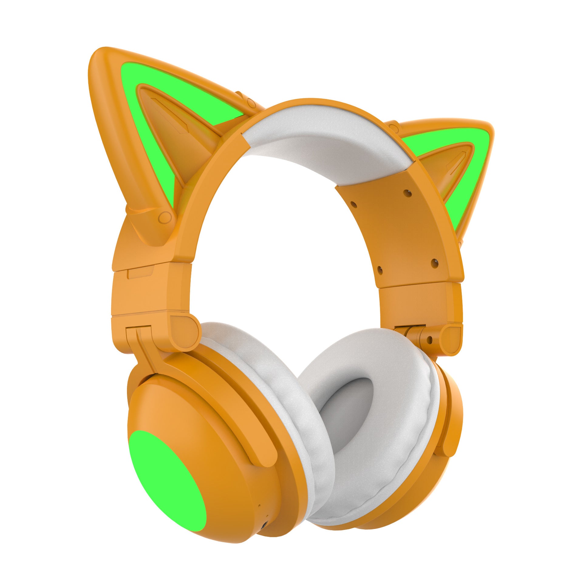 Casque Bluetooth à arceau lumineux avec oreilles de chat (angle pétale)