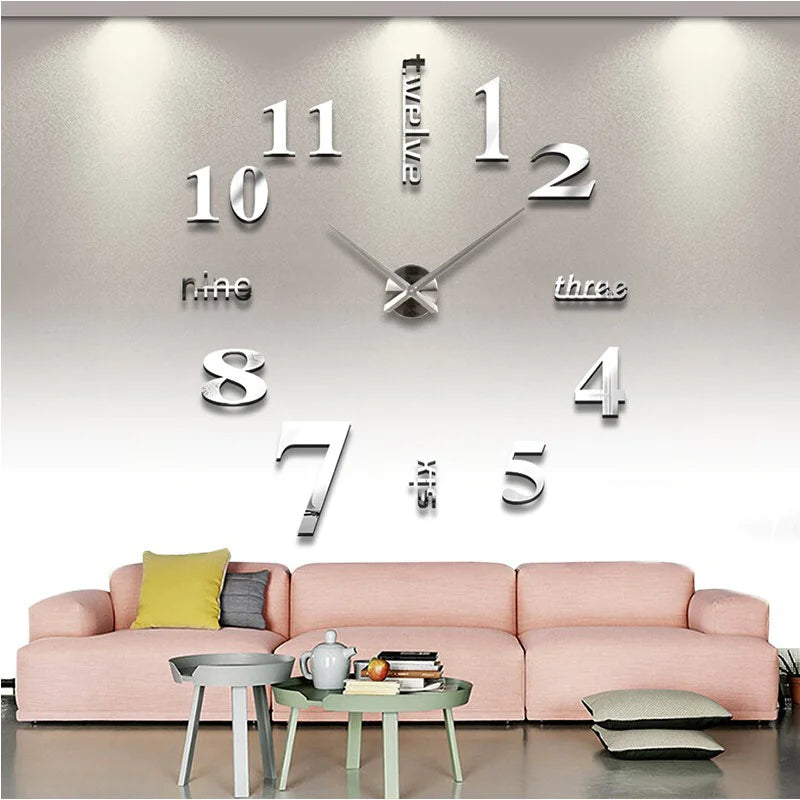 Horloge murale miroir en acrylique au design créatif