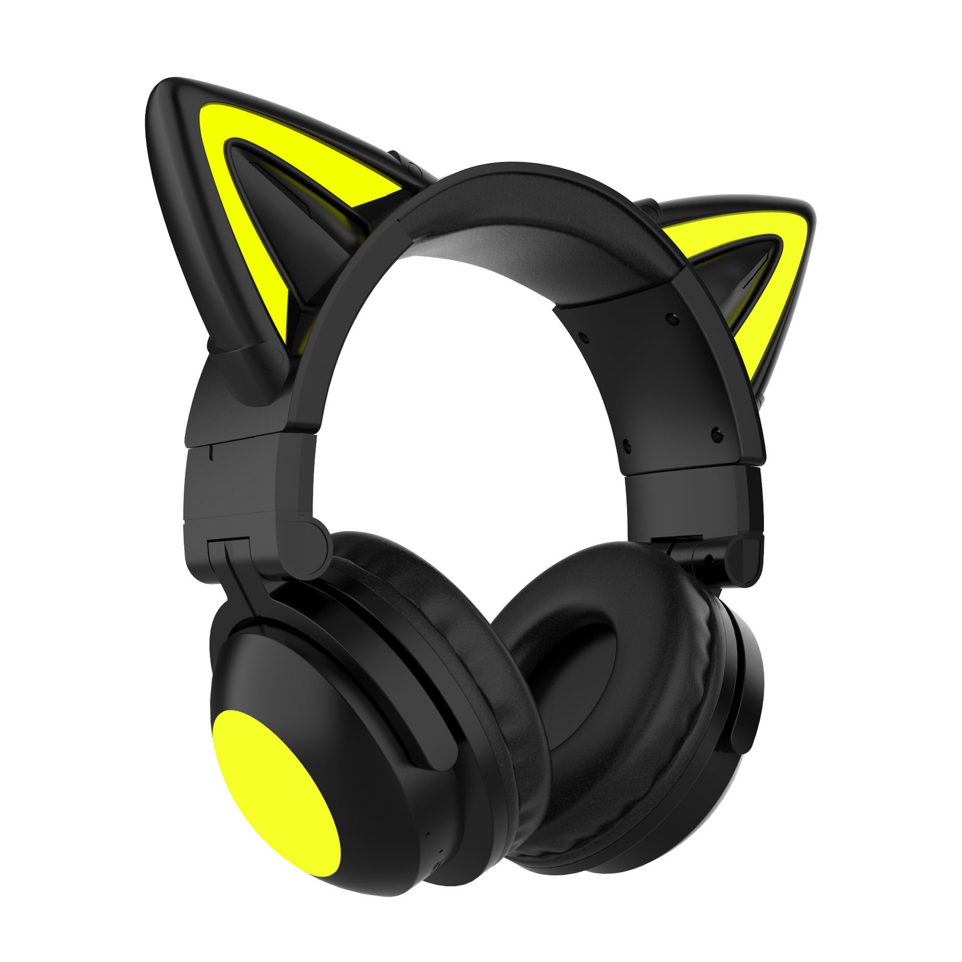 Casque Bluetooth à arceau lumineux avec oreilles de chat (angle pétale)