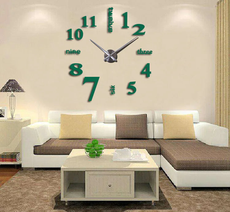 Horloge murale miroir en acrylique au design créatif