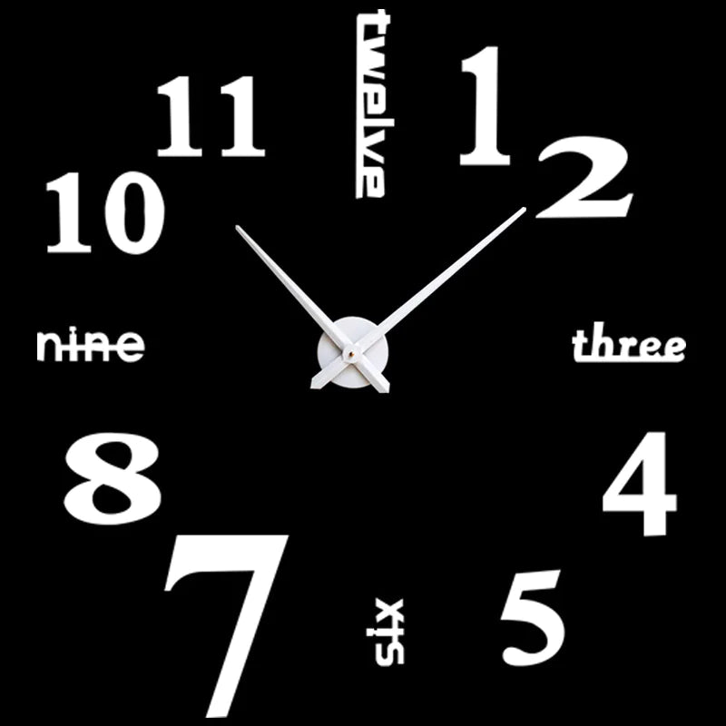 Horloge murale miroir en acrylique au design créatif