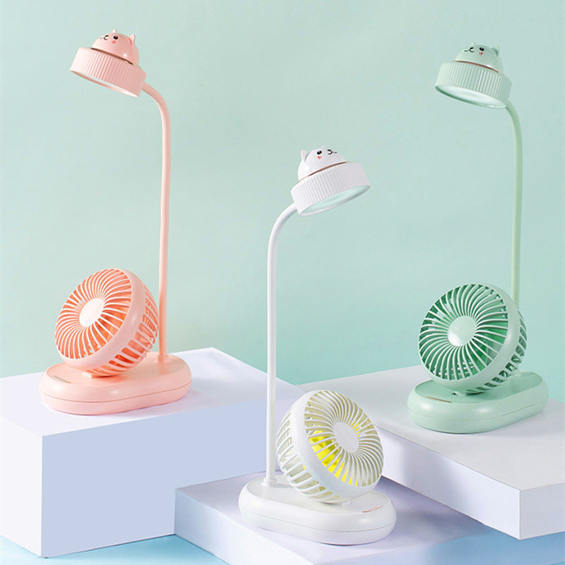 USB Mini Fan Led Table Lamp