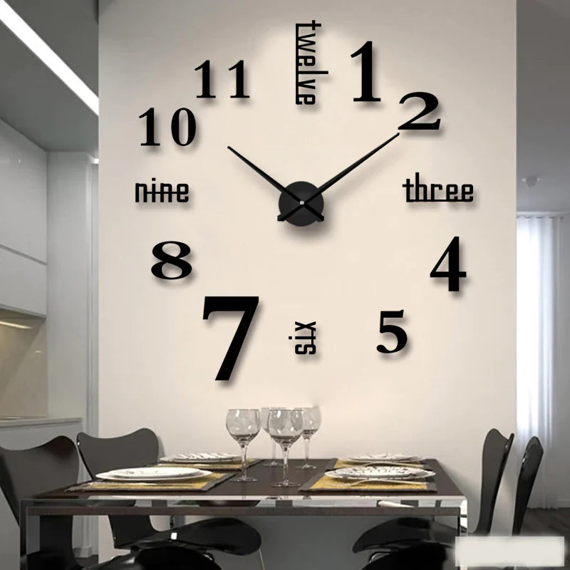 Horloge murale miroir en acrylique au design créatif