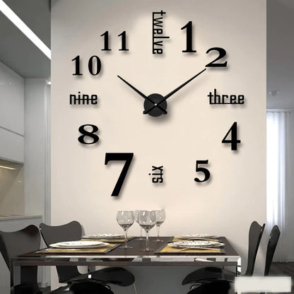 Horloge murale miroir en acrylique au design créatif