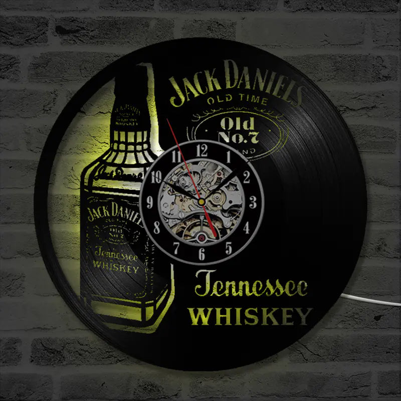 Horloge murale décorative vinyle Whiskey