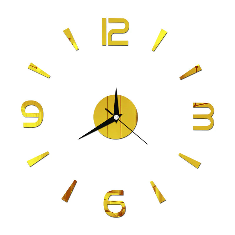 Horloge murale miroir en acrylique au design créatif