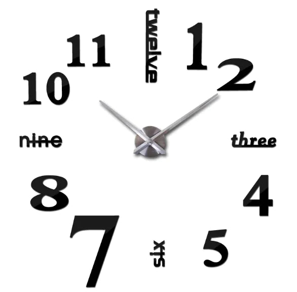 Horloge murale miroir en acrylique au design créatif