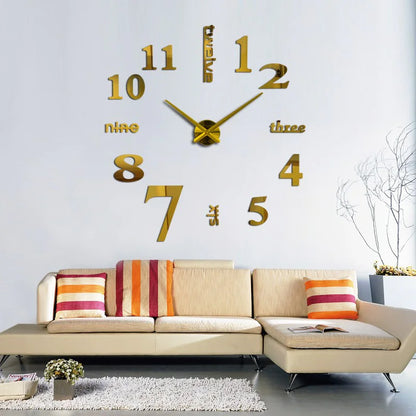 Horloge murale miroir en acrylique au design créatif