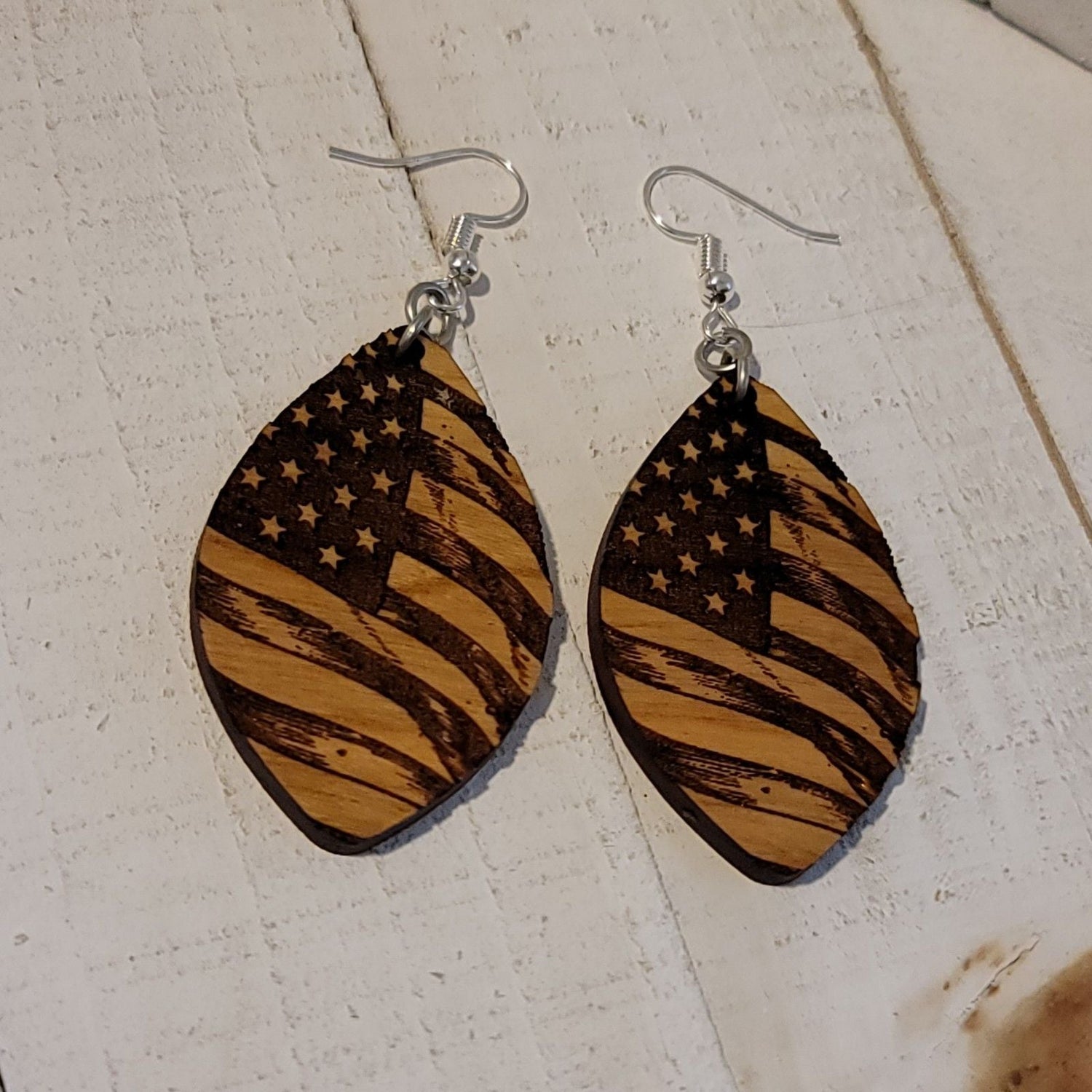 Boucles d’oreilles pendantes drapeau américain