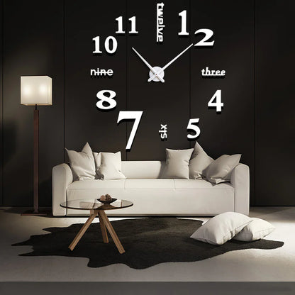 Horloge murale miroir en acrylique au design créatif
