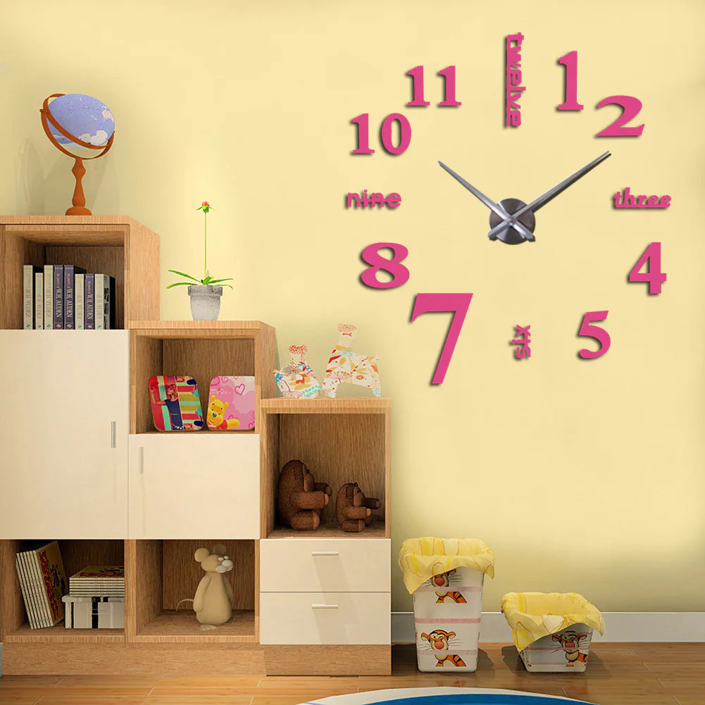 Horloge murale miroir en acrylique au design créatif